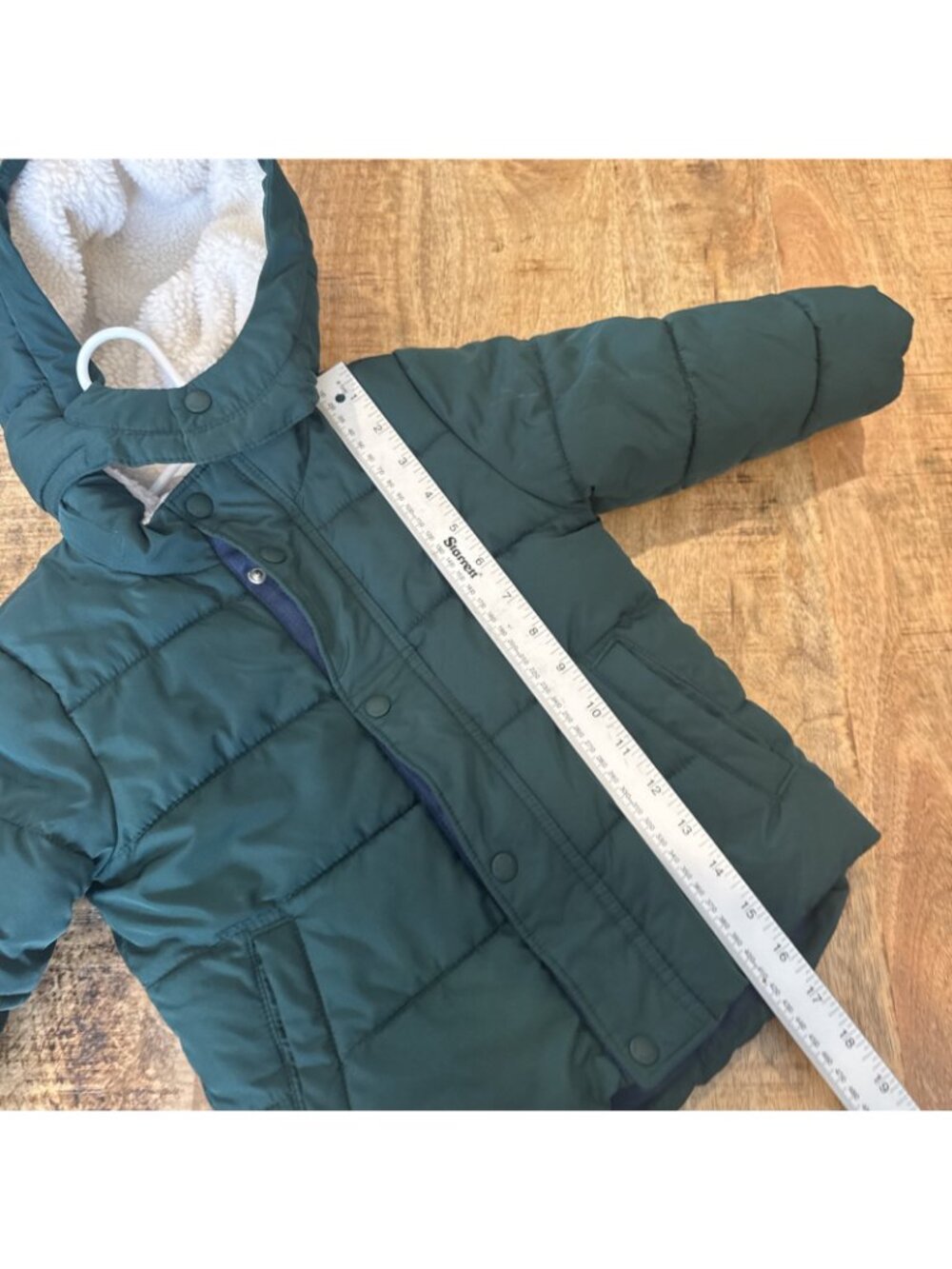 Gap Boys Toddler Puffer Jacket Hooded Olive Green Fleece Lined 2T Sherpa - Picture 7 of 14